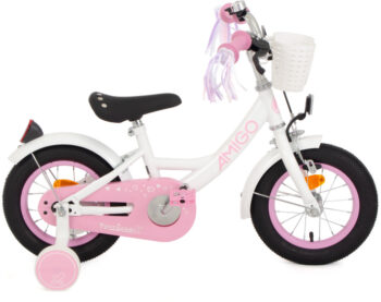 Perfect 12 Inch 21 cm Meisjes Terugtraprem Wit/Roze