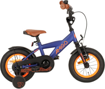 Explorer 12 Inch 20 cm Jongens Terugtraprem Blauw/Oranje