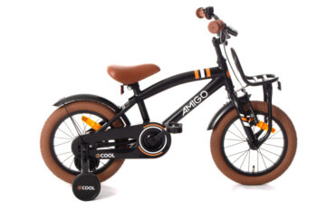 2Cool 14 Inch 24 cm Jongens Terugtraprem Zwart